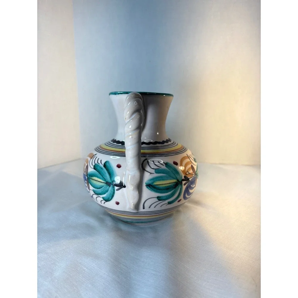 Hand-Painted Ceramic Pitcher Vase‎ Decorative Home Decor Italian Sanguino Art 5